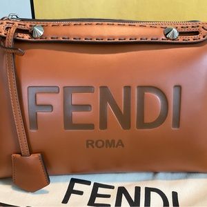Fendi By the Way Shoulder Medium Brown Leather NEW